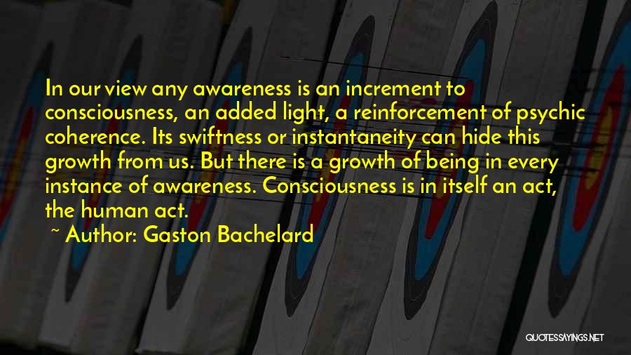 Gaston Bachelard Quotes: In Our View Any Awareness Is An Increment To Consciousness, An Added Light, A Reinforcement Of Psychic Coherence. Its Swiftness