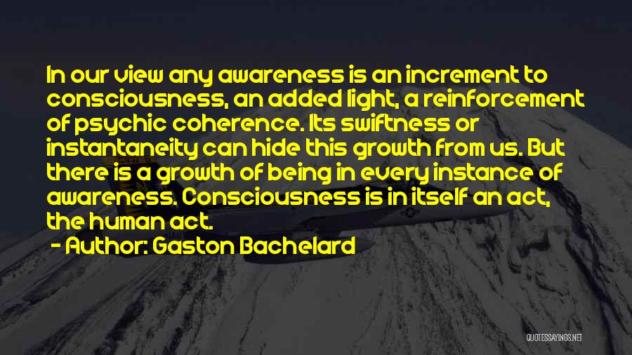 Gaston Bachelard Quotes: In Our View Any Awareness Is An Increment To Consciousness, An Added Light, A Reinforcement Of Psychic Coherence. Its Swiftness