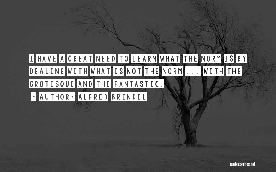 Alfred Brendel Quotes: I Have A Great Need To Learn What The Norm Is By Dealing With What Is Not The Norm ...