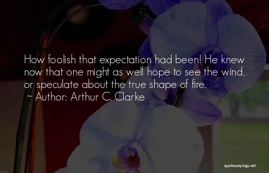Arthur C. Clarke Quotes: How Foolish That Expectation Had Been! He Knew Now That One Might As Well Hope To See The Wind, Or