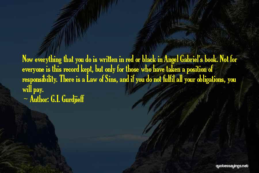 G.I. Gurdjieff Quotes: Now Everything That You Do Is Written In Red Or Black In Angel Gabriel's Book. Not For Everyone Is This