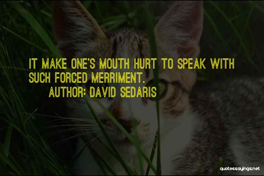 David Sedaris Quotes: It Make One's Mouth Hurt To Speak With Such Forced Merriment.