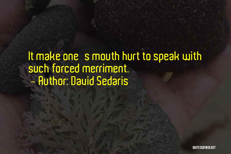 David Sedaris Quotes: It Make One's Mouth Hurt To Speak With Such Forced Merriment.