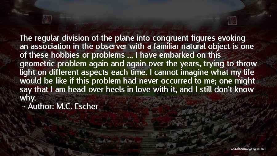 M.C. Escher Quotes: The Regular Division Of The Plane Into Congruent Figures Evoking An Association In The Observer With A Familiar Natural Object