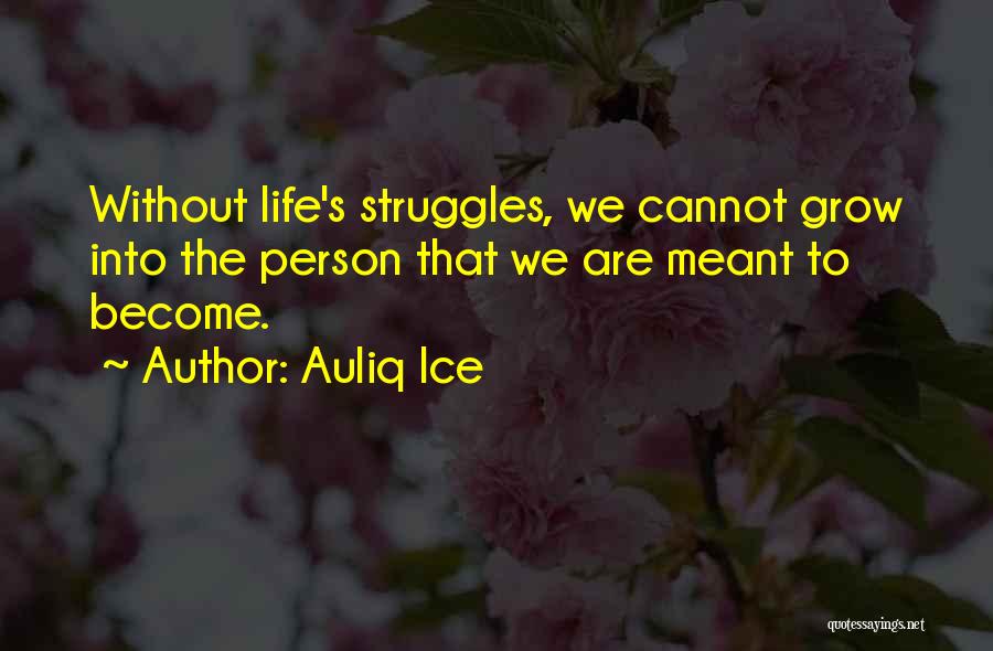 Auliq Ice Quotes: Without Life's Struggles, We Cannot Grow Into The Person That We Are Meant To Become.