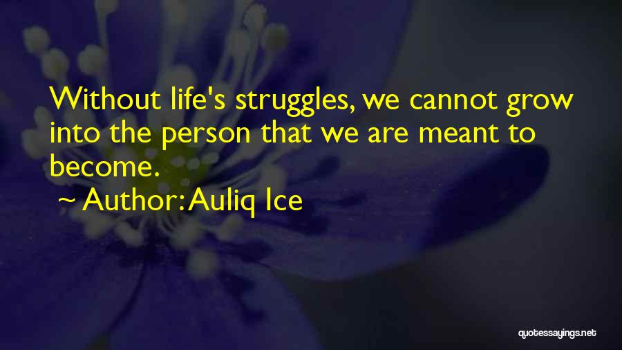 Auliq Ice Quotes: Without Life's Struggles, We Cannot Grow Into The Person That We Are Meant To Become.