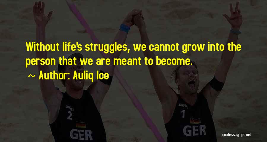 Auliq Ice Quotes: Without Life's Struggles, We Cannot Grow Into The Person That We Are Meant To Become.