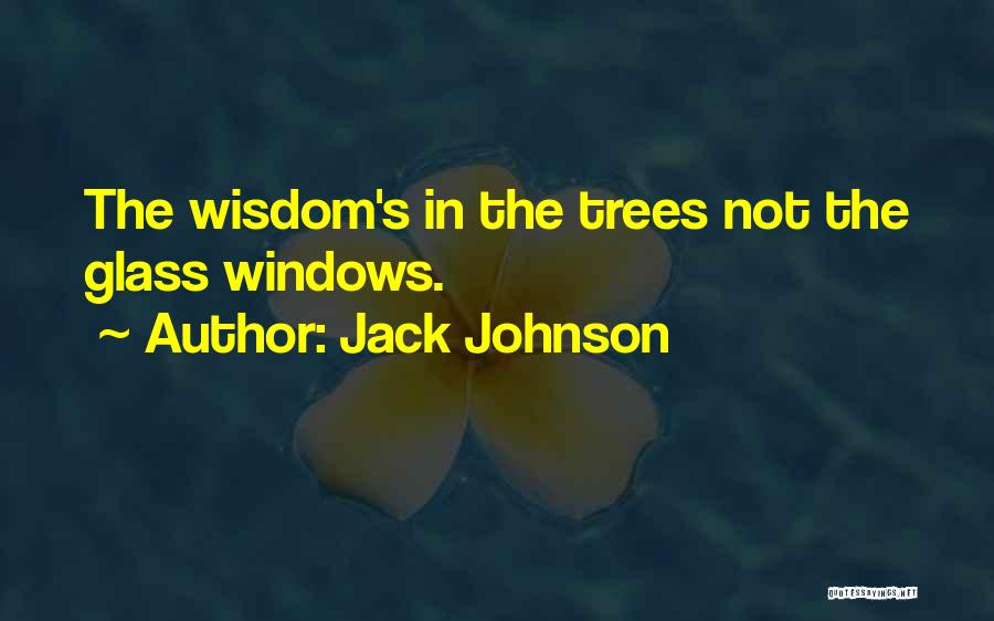 Jack Johnson Quotes: The Wisdom's In The Trees Not The Glass Windows.