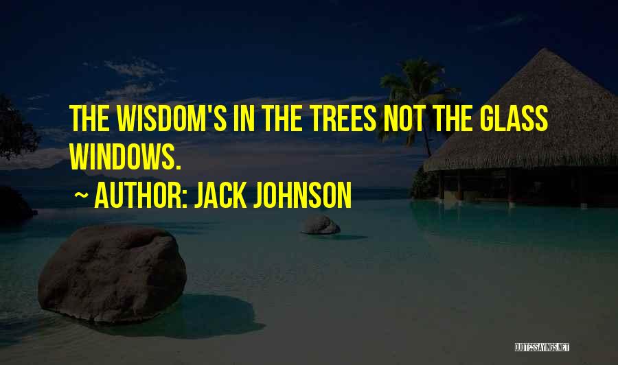 Jack Johnson Quotes: The Wisdom's In The Trees Not The Glass Windows.