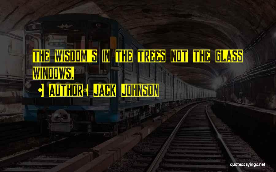 Jack Johnson Quotes: The Wisdom's In The Trees Not The Glass Windows.