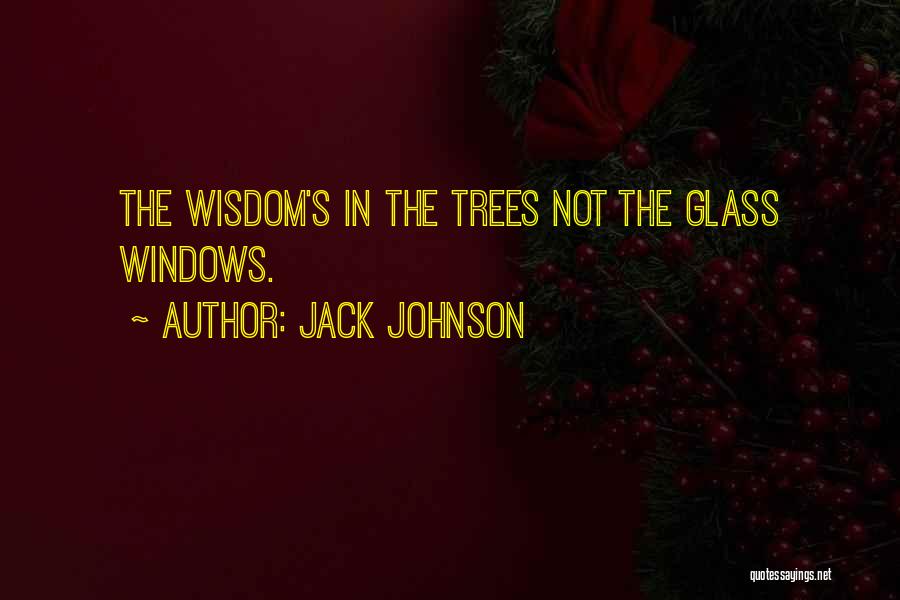 Jack Johnson Quotes: The Wisdom's In The Trees Not The Glass Windows.