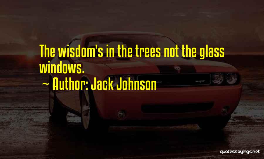 Jack Johnson Quotes: The Wisdom's In The Trees Not The Glass Windows.