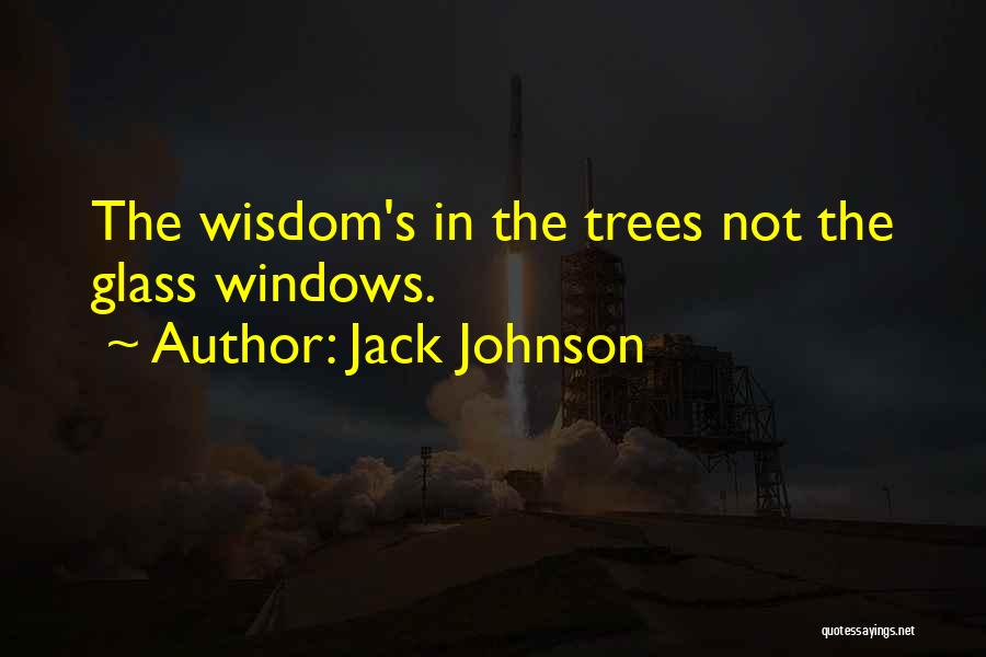 Jack Johnson Quotes: The Wisdom's In The Trees Not The Glass Windows.