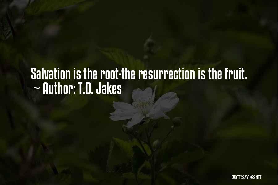 T.D. Jakes Quotes: Salvation Is The Root-the Resurrection Is The Fruit.