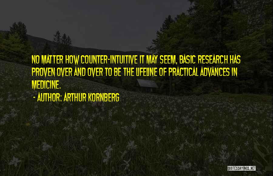 Arthur Kornberg Quotes: No Matter How Counter-intuitive It May Seem, Basic Research Has Proven Over And Over To Be The Lifeline Of Practical