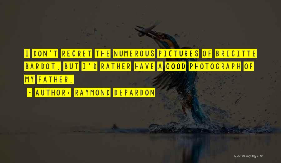 Raymond Depardon Quotes: I Don't Regret The Numerous Pictures Of Brigitte Bardot, But I'd Rather Have A Good Photograph Of My Father.