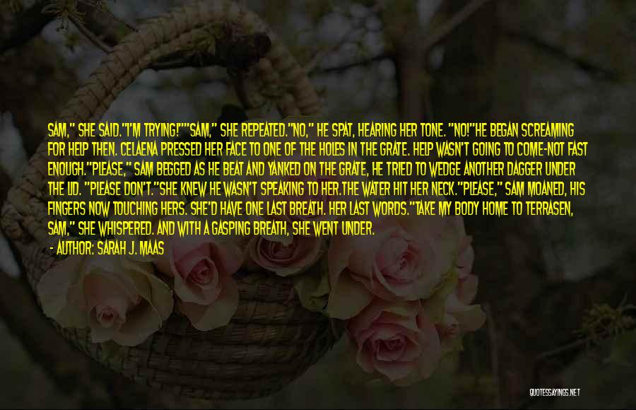 Sarah J. Maas Quotes: Sam, She Said.i'm Trying!sam, She Repeated.no, He Spat, Hearing Her Tone. No!he Began Screaming For Help Then. Celaena Pressed Her