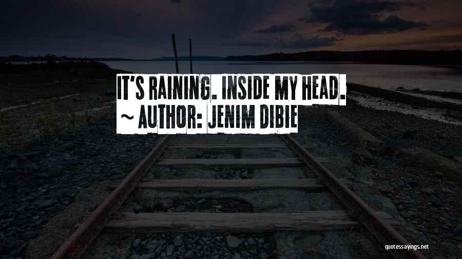 Jenim Dibie Quotes: It's Raining. Inside My Head.