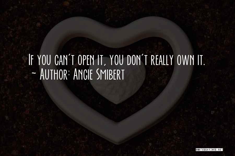 Angie Smibert Quotes: If You Can't Open It, You Don't Really Own It.