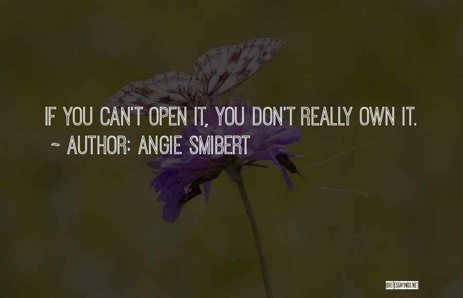 Angie Smibert Quotes: If You Can't Open It, You Don't Really Own It.