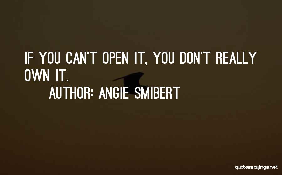 Angie Smibert Quotes: If You Can't Open It, You Don't Really Own It.