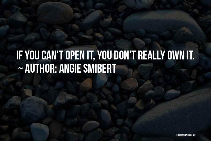 Angie Smibert Quotes: If You Can't Open It, You Don't Really Own It.