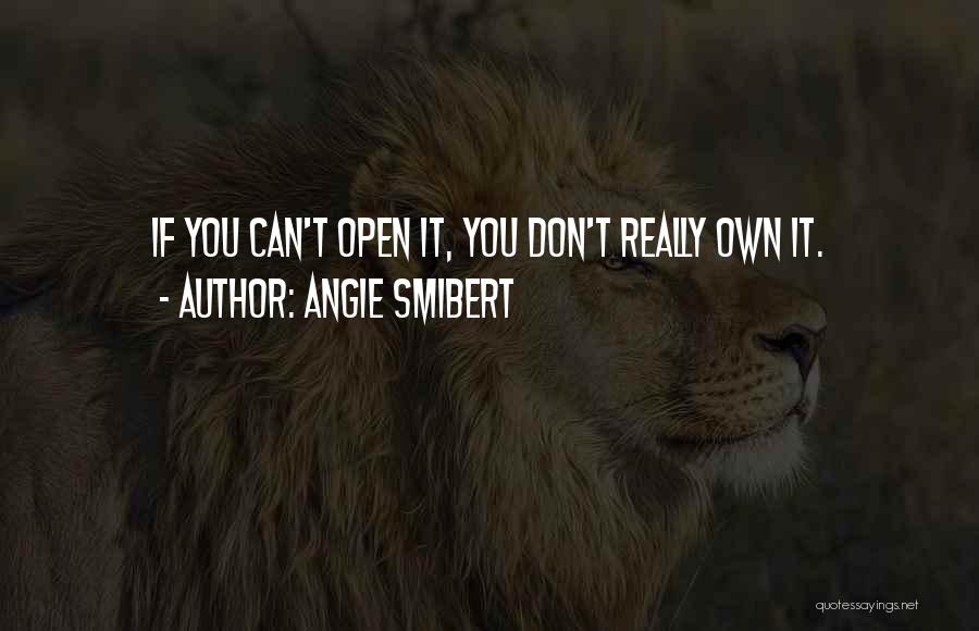 Angie Smibert Quotes: If You Can't Open It, You Don't Really Own It.