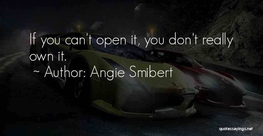 Angie Smibert Quotes: If You Can't Open It, You Don't Really Own It.