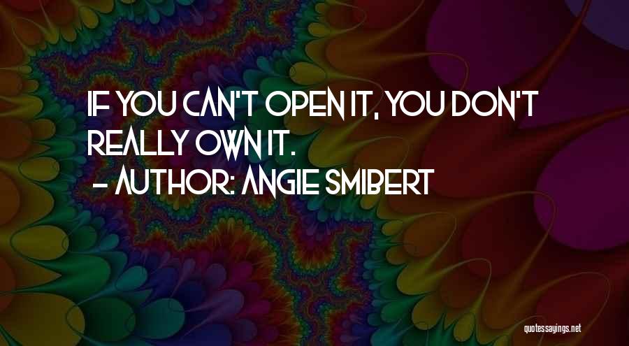 Angie Smibert Quotes: If You Can't Open It, You Don't Really Own It.