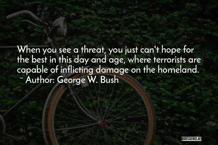 George W. Bush Quotes: When You See A Threat, You Just Can't Hope For The Best In This Day And Age, Where Terrorists Are