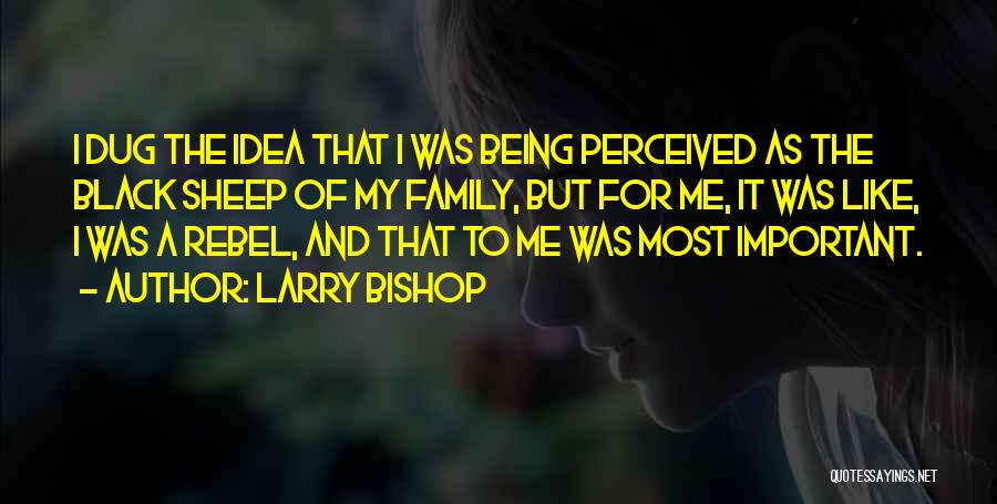 Larry Bishop Quotes: I Dug The Idea That I Was Being Perceived As The Black Sheep Of My Family, But For Me, It