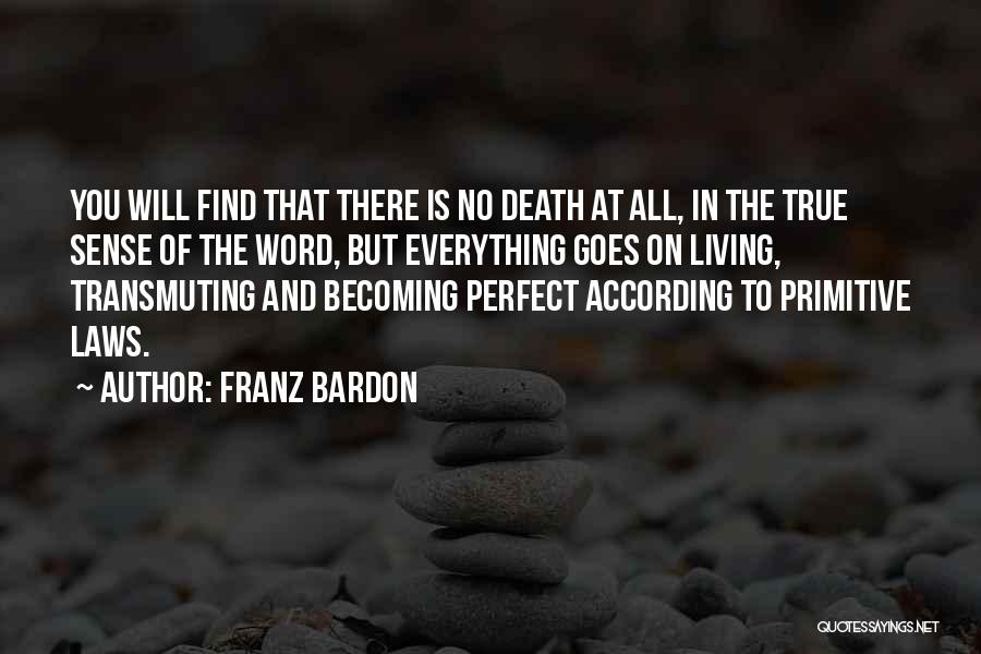 Franz Bardon Quotes: You Will Find That There Is No Death At All, In The True Sense Of The Word, But Everything Goes