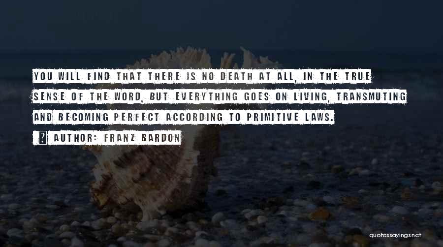 Franz Bardon Quotes: You Will Find That There Is No Death At All, In The True Sense Of The Word, But Everything Goes