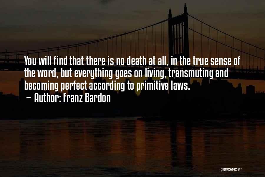 Franz Bardon Quotes: You Will Find That There Is No Death At All, In The True Sense Of The Word, But Everything Goes