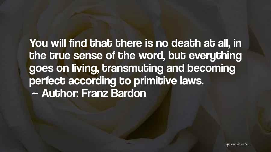 Franz Bardon Quotes: You Will Find That There Is No Death At All, In The True Sense Of The Word, But Everything Goes