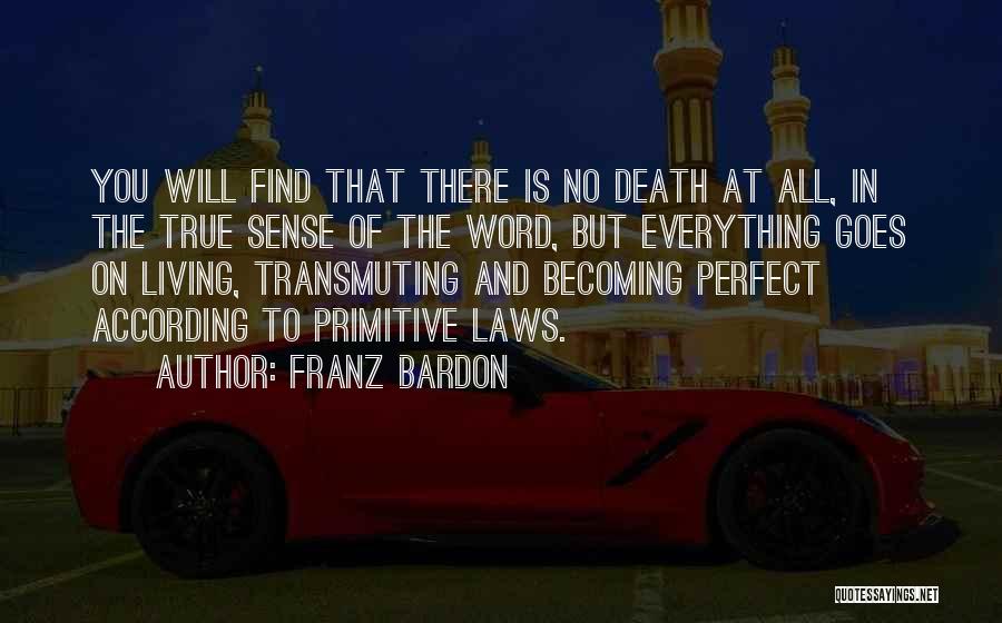 Franz Bardon Quotes: You Will Find That There Is No Death At All, In The True Sense Of The Word, But Everything Goes