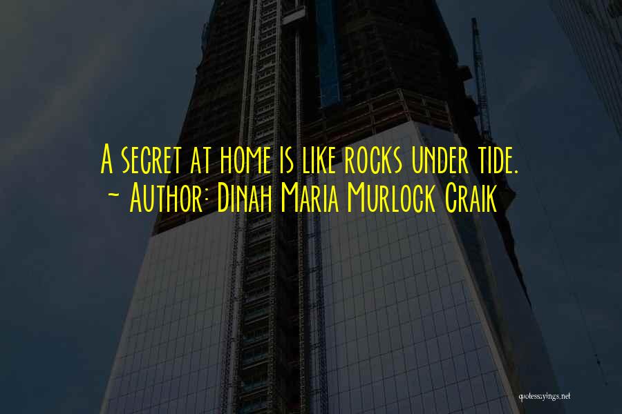 Dinah Maria Murlock Craik Quotes: A Secret At Home Is Like Rocks Under Tide.