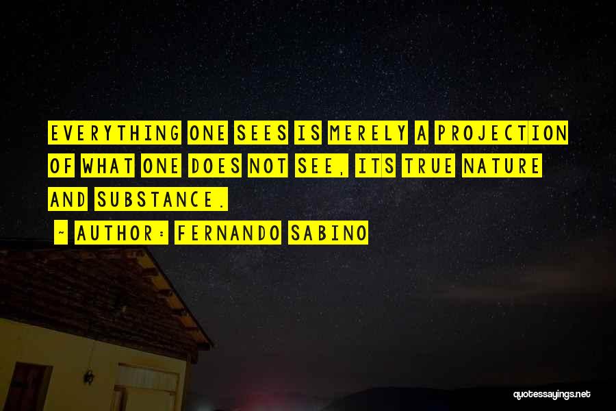 Fernando Sabino Quotes: Everything One Sees Is Merely A Projection Of What One Does Not See, Its True Nature And Substance.