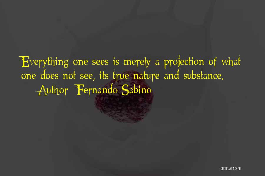 Fernando Sabino Quotes: Everything One Sees Is Merely A Projection Of What One Does Not See, Its True Nature And Substance.