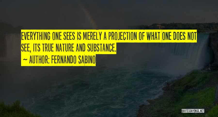 Fernando Sabino Quotes: Everything One Sees Is Merely A Projection Of What One Does Not See, Its True Nature And Substance.