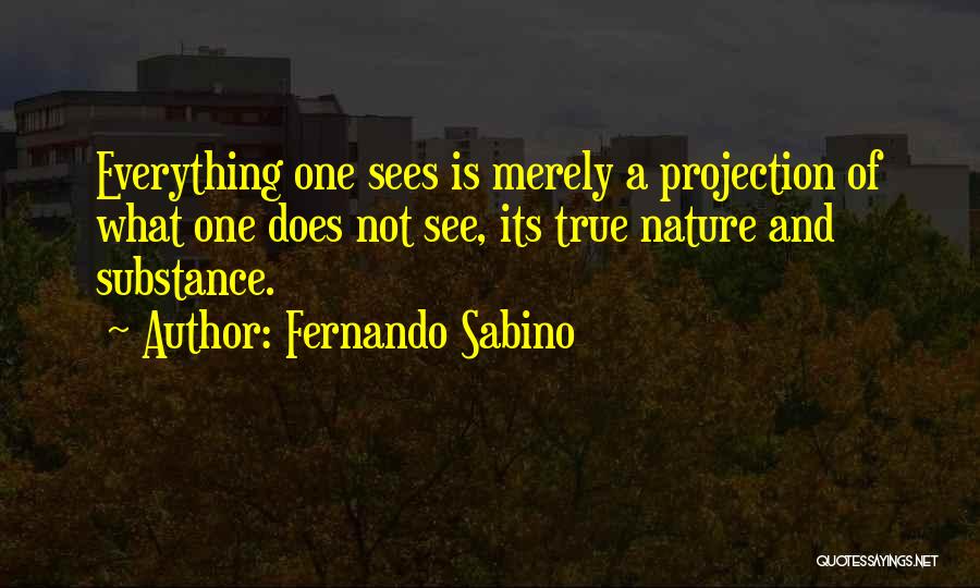 Fernando Sabino Quotes: Everything One Sees Is Merely A Projection Of What One Does Not See, Its True Nature And Substance.