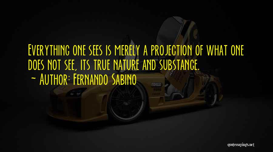 Fernando Sabino Quotes: Everything One Sees Is Merely A Projection Of What One Does Not See, Its True Nature And Substance.