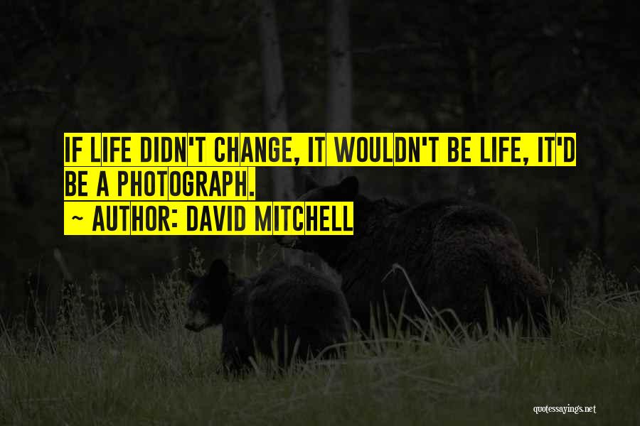 David Mitchell Quotes: If Life Didn't Change, It Wouldn't Be Life, It'd Be A Photograph.