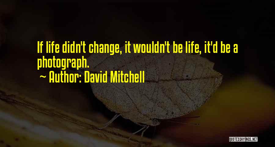 David Mitchell Quotes: If Life Didn't Change, It Wouldn't Be Life, It'd Be A Photograph.