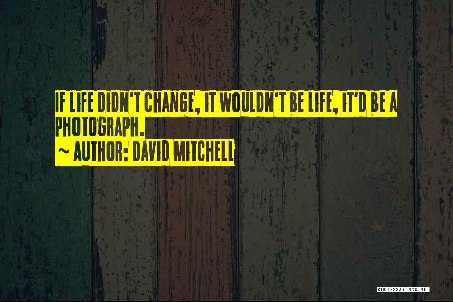 David Mitchell Quotes: If Life Didn't Change, It Wouldn't Be Life, It'd Be A Photograph.