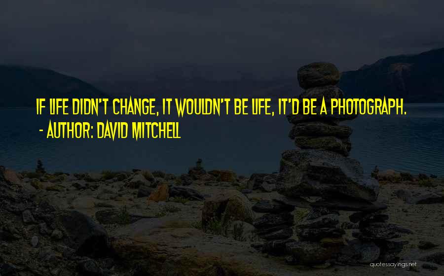 David Mitchell Quotes: If Life Didn't Change, It Wouldn't Be Life, It'd Be A Photograph.