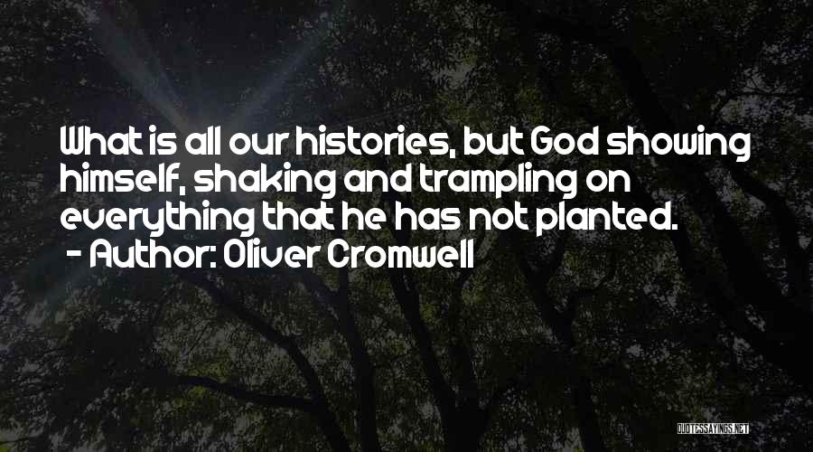 Oliver Cromwell Quotes: What Is All Our Histories, But God Showing Himself, Shaking And Trampling On Everything That He Has Not Planted.