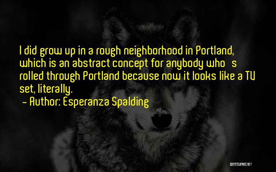 Esperanza Spalding Quotes: I Did Grow Up In A Rough Neighborhood In Portland, Which Is An Abstract Concept For Anybody Who's Rolled Through