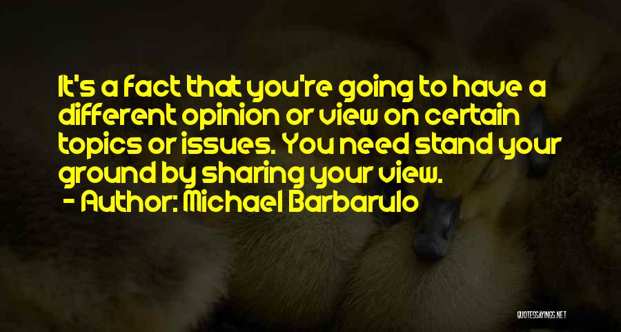 Michael Barbarulo Quotes: It's A Fact That You're Going To Have A Different Opinion Or View On Certain Topics Or Issues. You Need