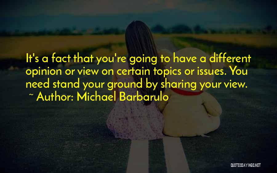 Michael Barbarulo Quotes: It's A Fact That You're Going To Have A Different Opinion Or View On Certain Topics Or Issues. You Need